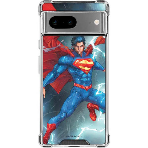 DC Comics Superman Heat Vision Google Pixel 8a Clear Case